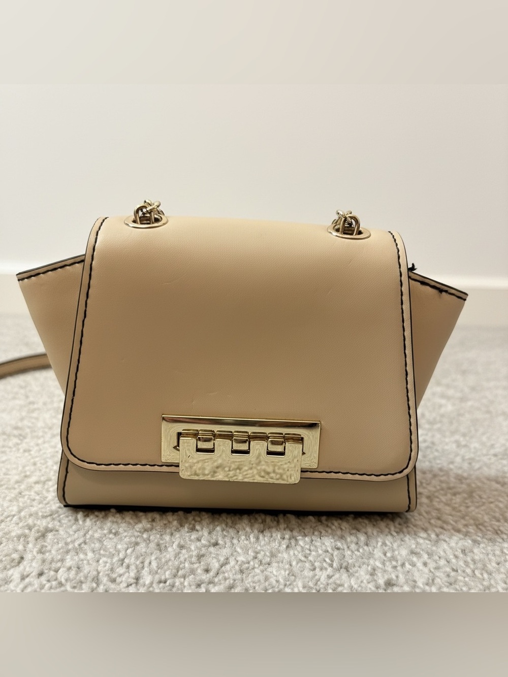 ZAC Zac Posen Eartha Mini Cream Leather Crossbody Bag